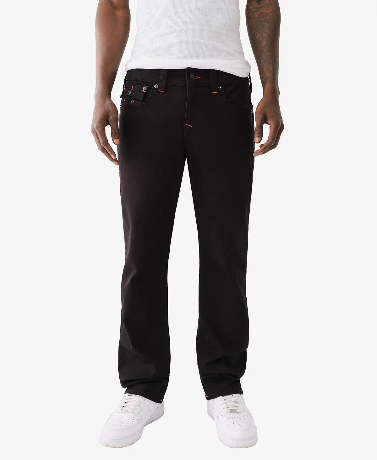 Мужские джинсы True Religion с откидным клапаном Ricky деформированные и прямые 20390₽