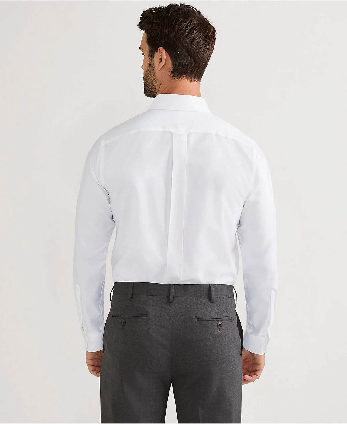 Мужская рубашка из плотного хлопка Supima Oxford Dress от Lands End сшитая по индивидуальному заказу без использования железа 13290₽