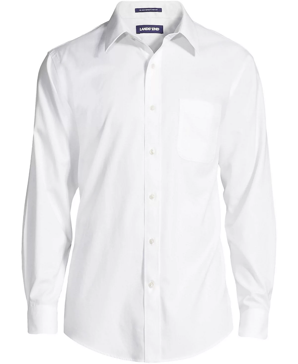 Рубашка-платье Lands End Big - Tall однотонная без застежек с прямым воротником Supima 10690₽