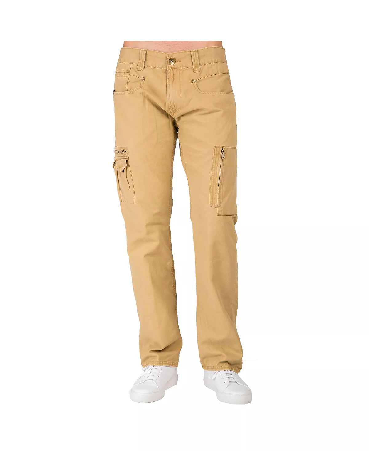 Мужские свободные прямые джинсы премиум-класса из плотной выстиранной парусины с практичным карманом на молнии 12090₽