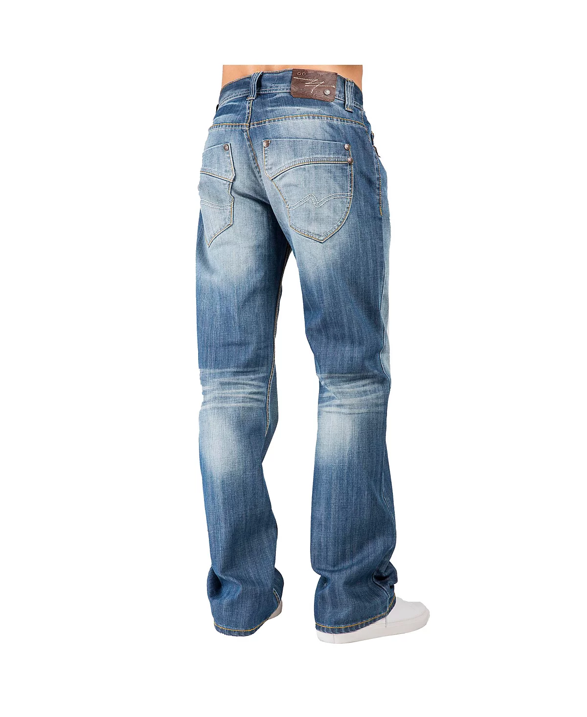 Мужские джинсы премиум-класса свободного кроя с ботинками из денима премиум-класса