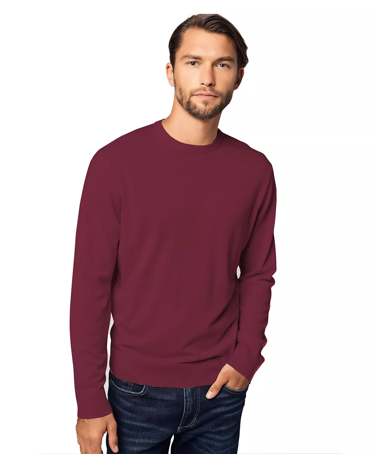 Мужской свитер из чистого мериноса и кашемира Bellemere с круглым вырезом горловины