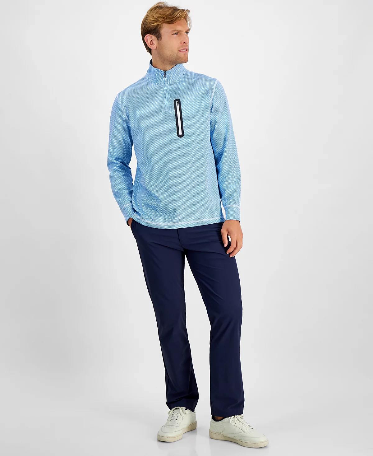 Мужская толстовка Club Room Golf Tech с застежкой-молнией на четверть дюйма созданная для Macys 3990₽