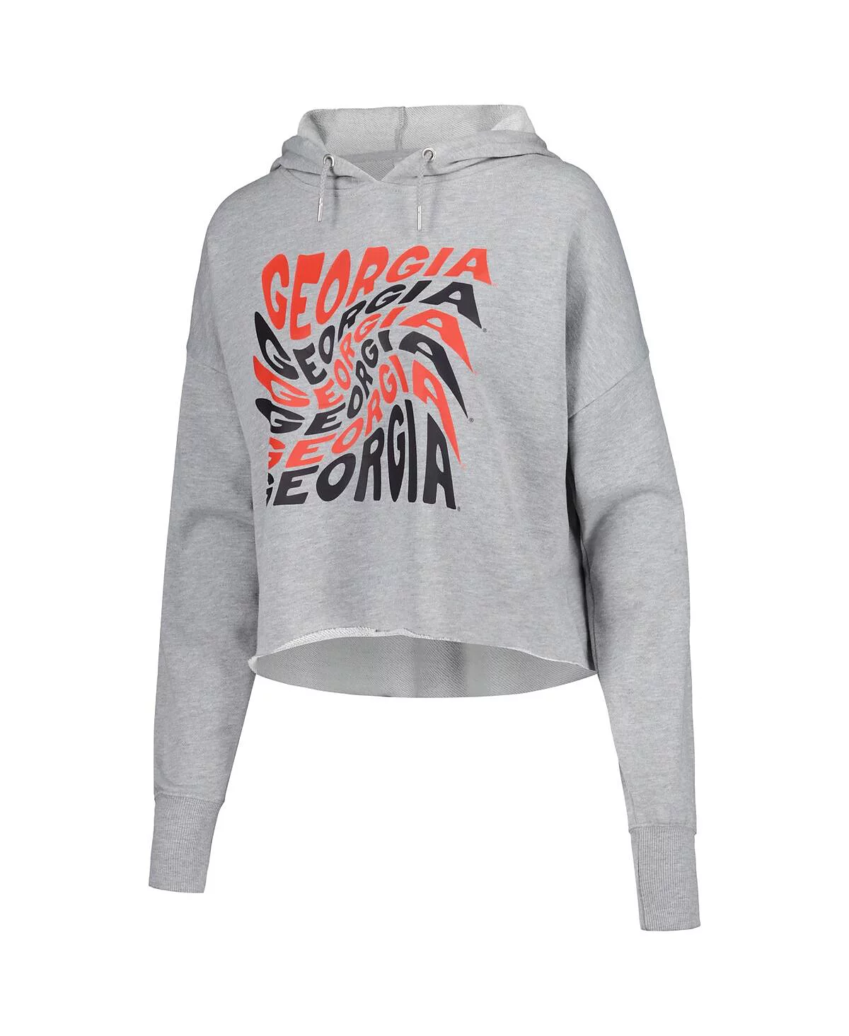 Женский укороченный пуловер с капюшоном ZooZatz Grey Georgia Bulldogs Swirl с капюшоном 9090₽