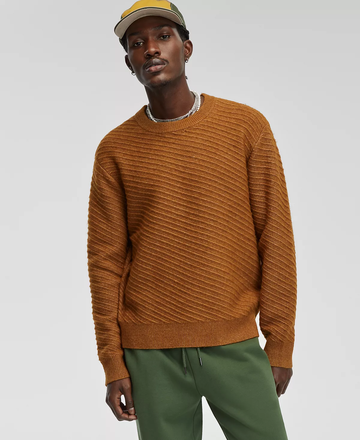 Мужской свитер свободного кроя с диагональной текстурой созданный для Macys 13190₽