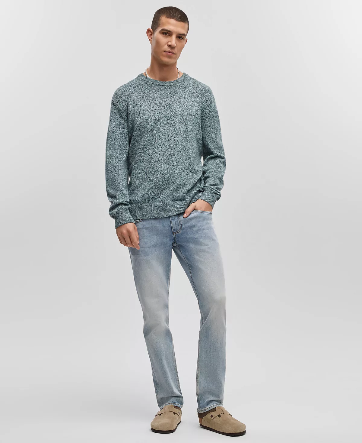 Мужской свитер из мраморной вязки обычного кроя созданный для Macys 7890₽