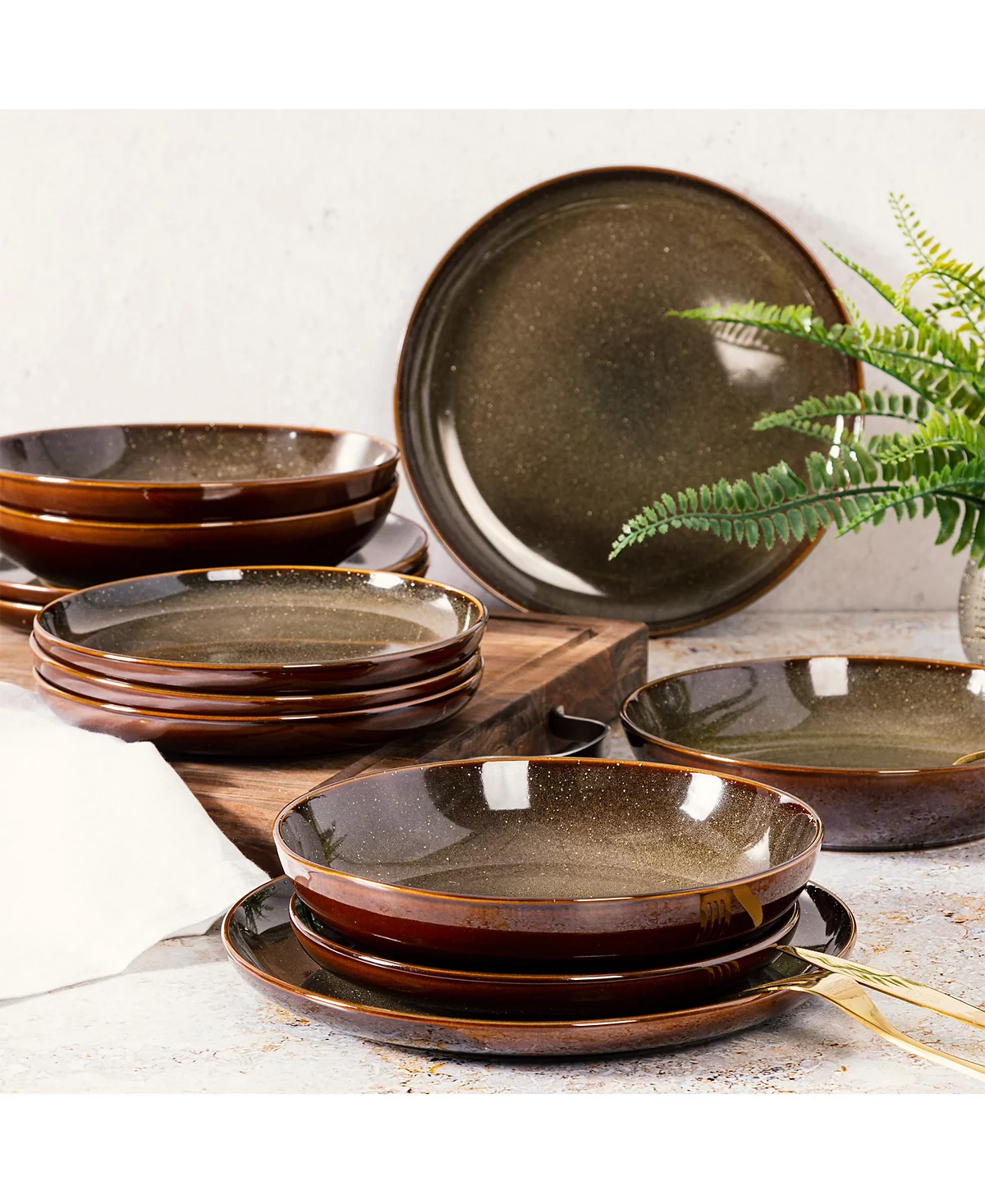 Набор посуды Gibson Elite Edwina с двойной чашей из 16 предметов, сервиз на 4 персоны