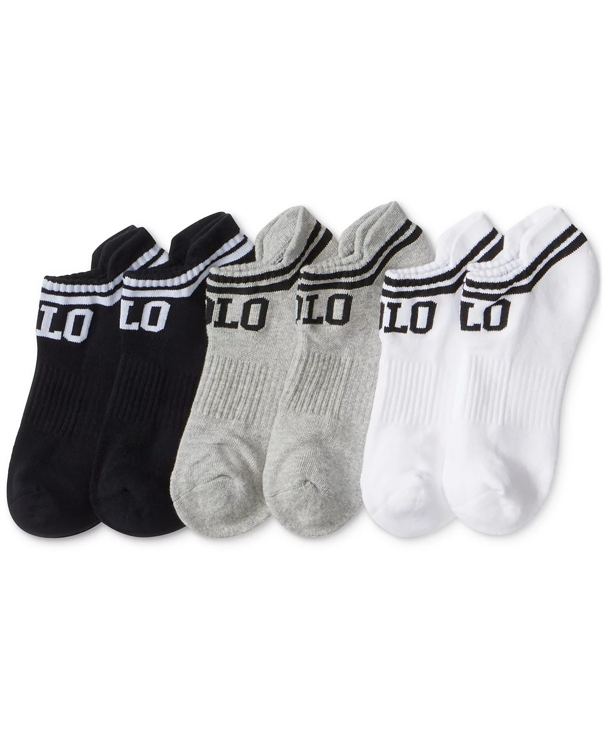 Мужские носки Polo Ralph Lauren 6-Pk. Носки в двойную полоску с глубоким вырезом
