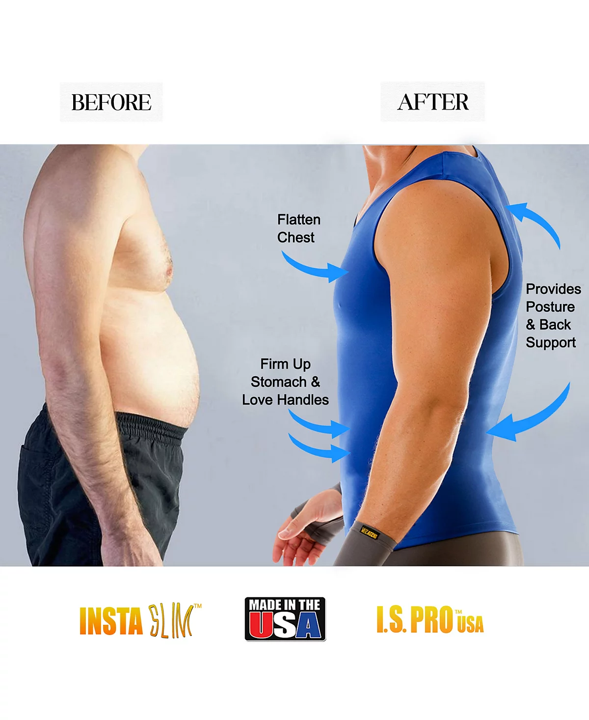 Мужская компрессионная спортивная одежда Instaslim Muscle Tank Top