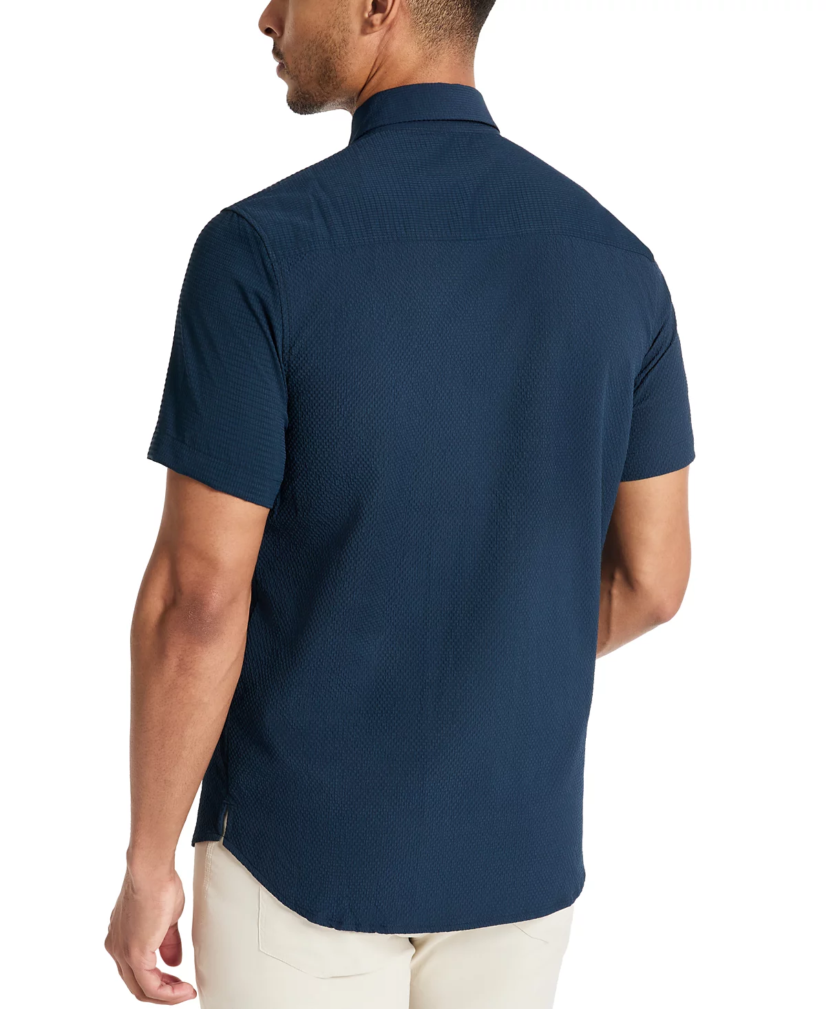 Мужская приталенная спортивная рубашка Kenneth Cole с коротким рукавом в смешанном стиле от Kenneth Cole 13090₽