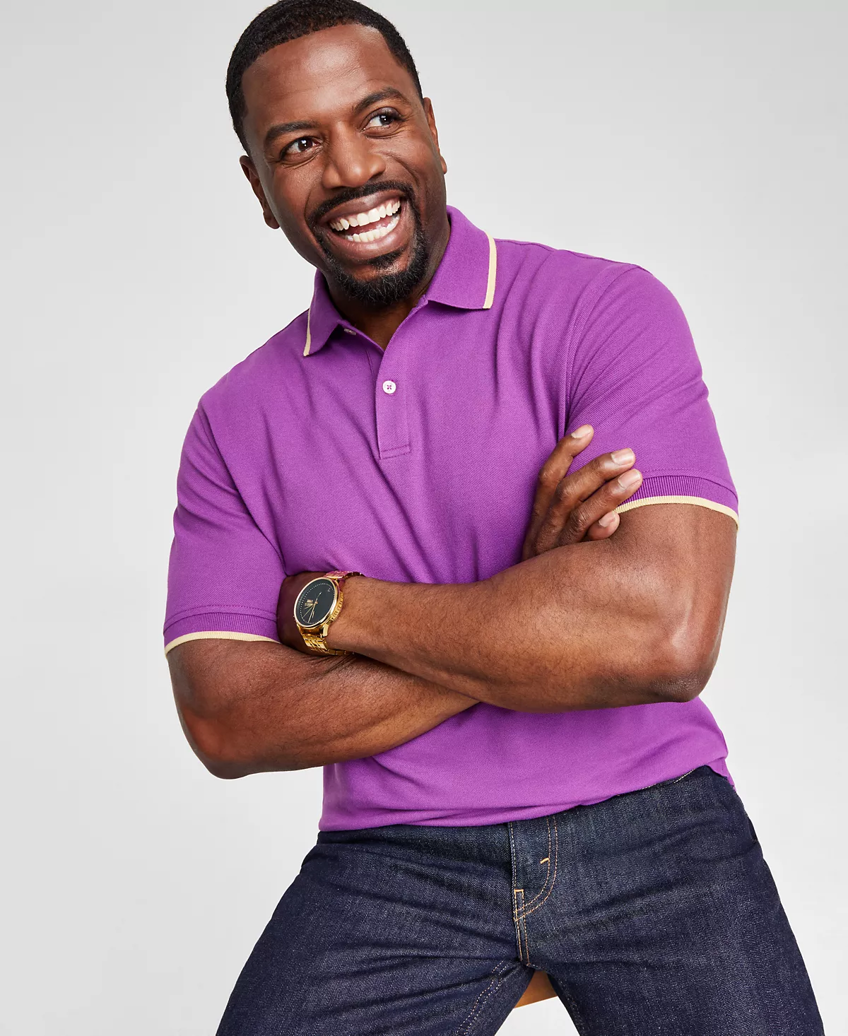 Мужская рубашка поло Tipped Performance обычного покроя созданная для Macys 5690₽