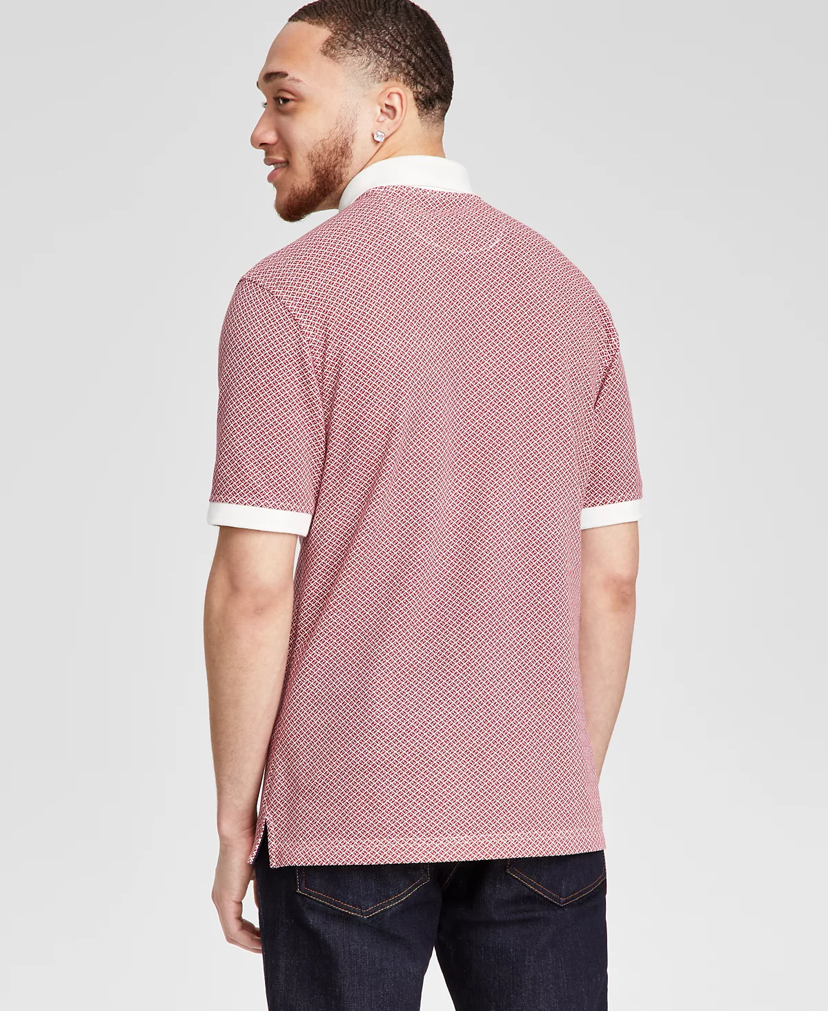 Мужская рубашка поло Club Room с геометрическим рисунком и коротким рукавом созданная для Macys 7490₽