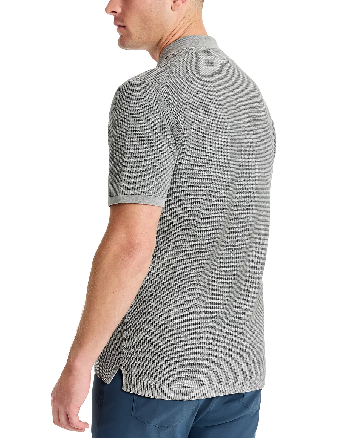 Мужская рубашка-свитер с воротником-стойкой и коротким рукавом выстиранная кислотой Kenneth Cole 14990₽