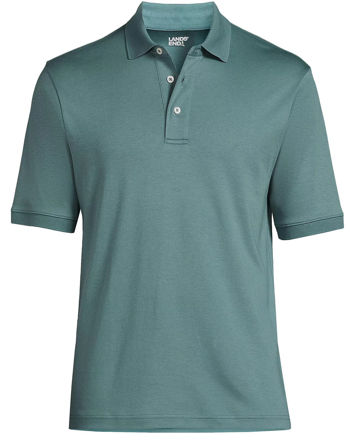 Хлопковая рубашка-поло Supima из хлопка с коротким рукавом Lands End Big - Tall 8690₽