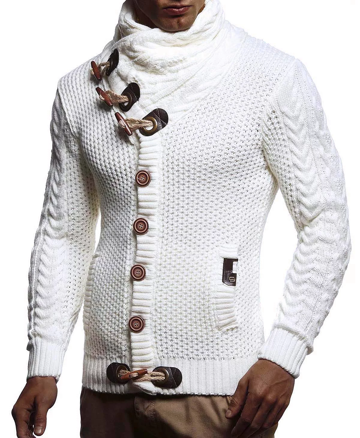 Мужская вязаная куртка-водолазка Leif Nelson - зимние свитера-кардиганы для мужчин 13290₽