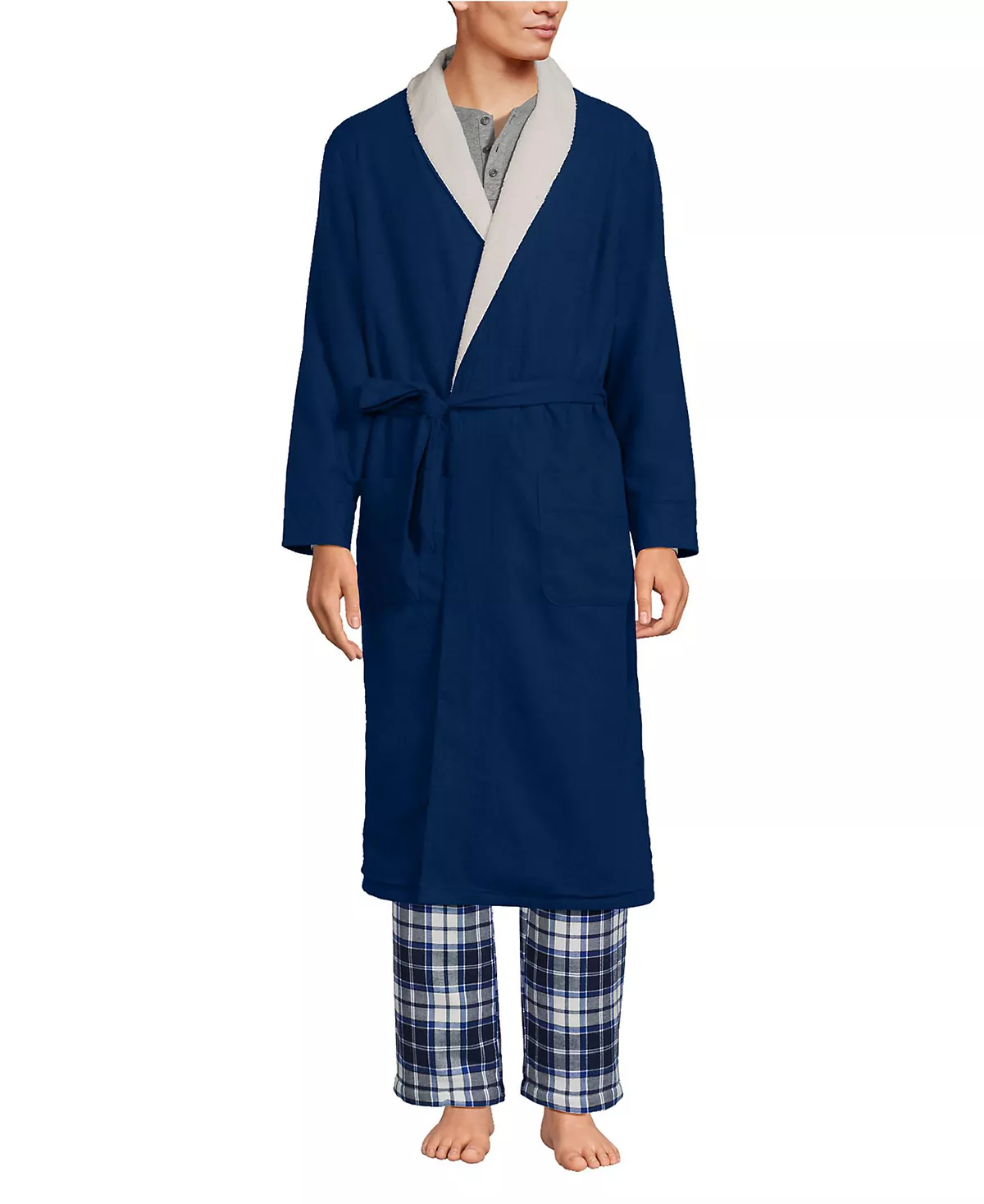 Мужской фланелевый халат на флисовой подкладке с высоким ворсом 10790₽