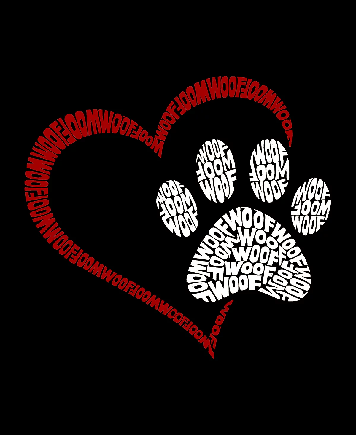 LA Pop Art Paw Heart - мужская футболка премиум-класса с надписью Word Art 4690₽