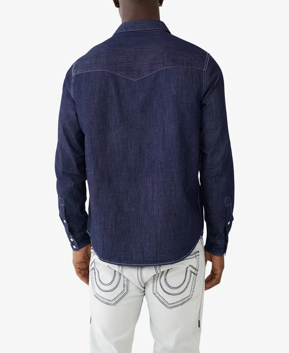 Темная застиранная мужская рубашка в западном стиле True Religion 14090₽