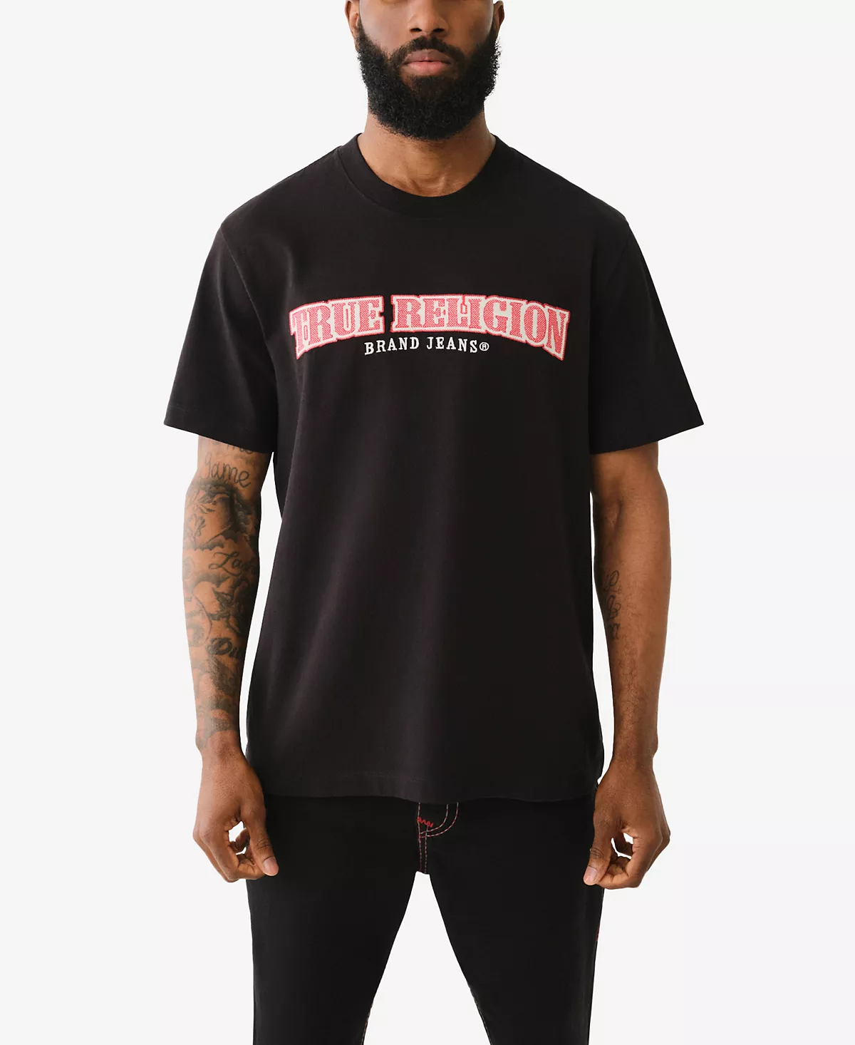 Мужская хлопковая футболка с вышивкой крестиком в виде арки 6690₽