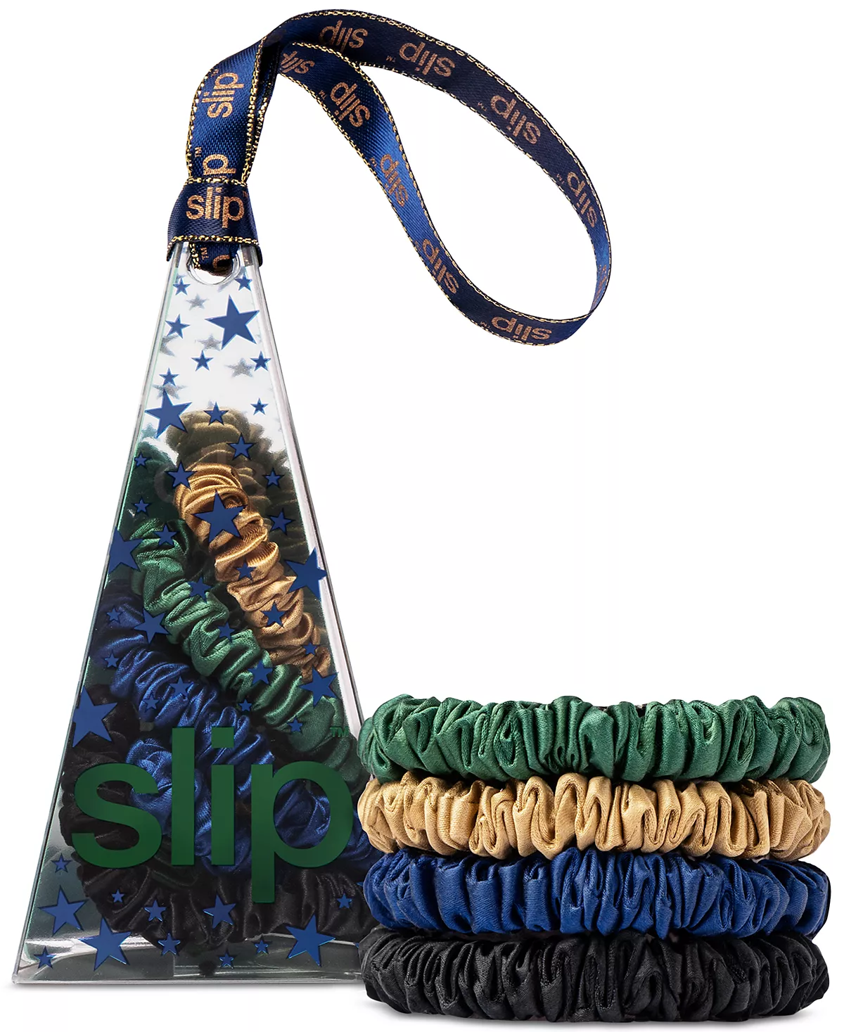 4 шт Набор узких резинок для волос из чистого шелка с украшениями - Paige 4790₽