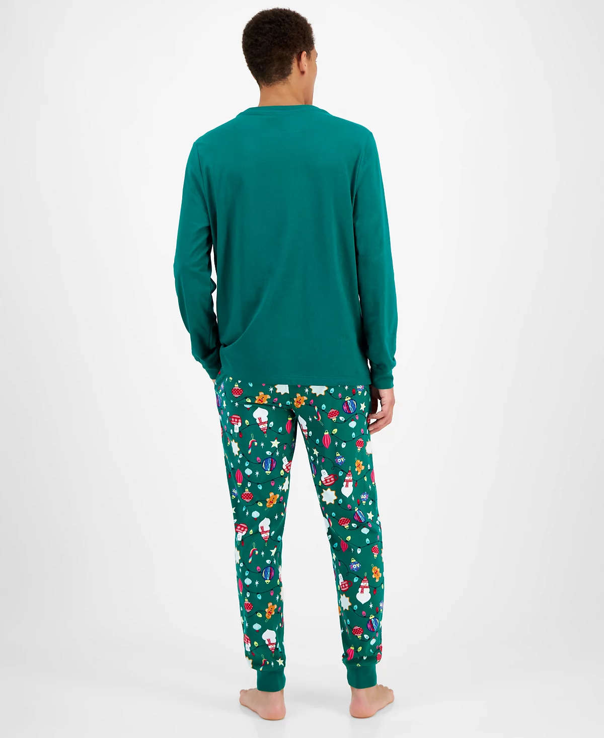 Семейный пижамный комплект Holiday Lane Men's Ornament Mix It из хлопка в тон, созданный для Macy's