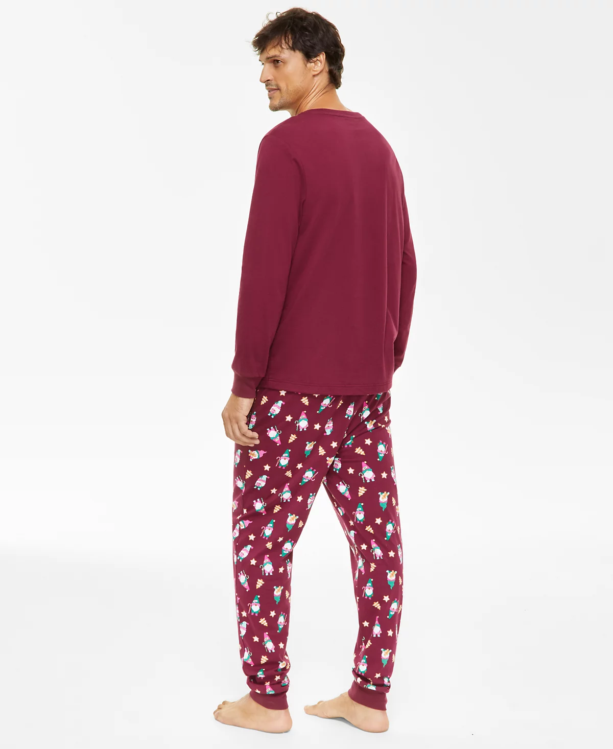 Семейный пижамный комплект Holiday Lane Men's Gnomes Cotton Mix It в тон семейной пижаме, созданный для Macy's
