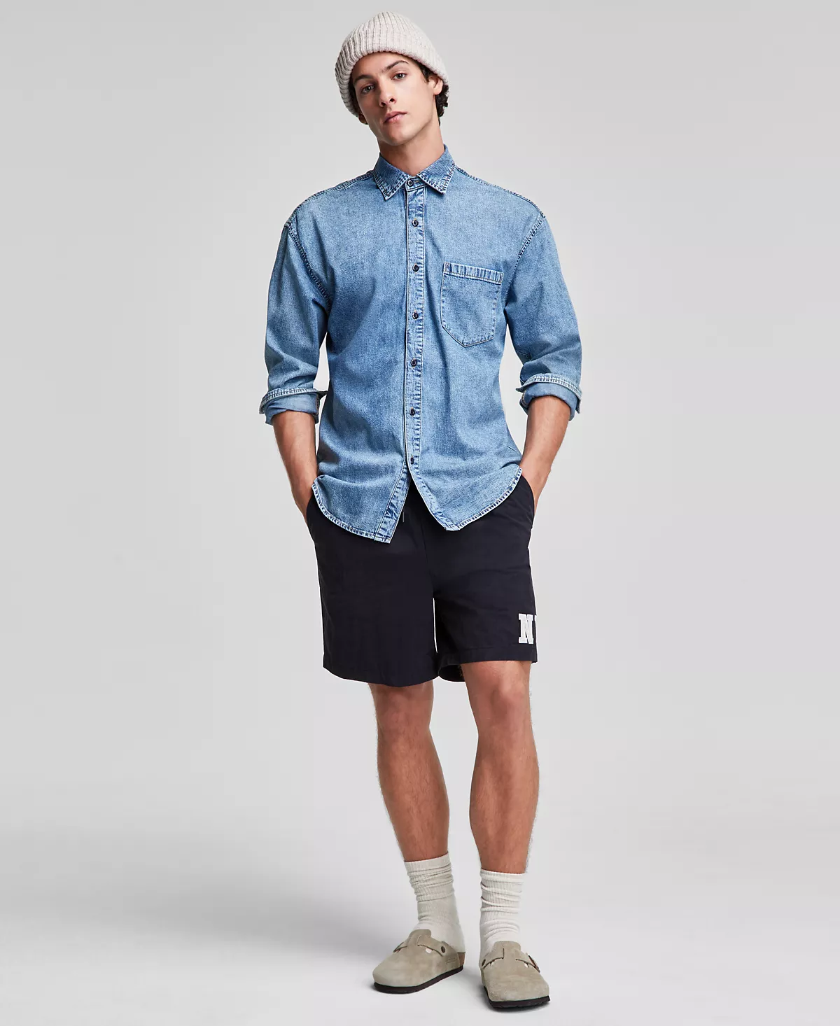 Мужская джинсовая рубашка обычного покроя созданная для Macys 4490₽