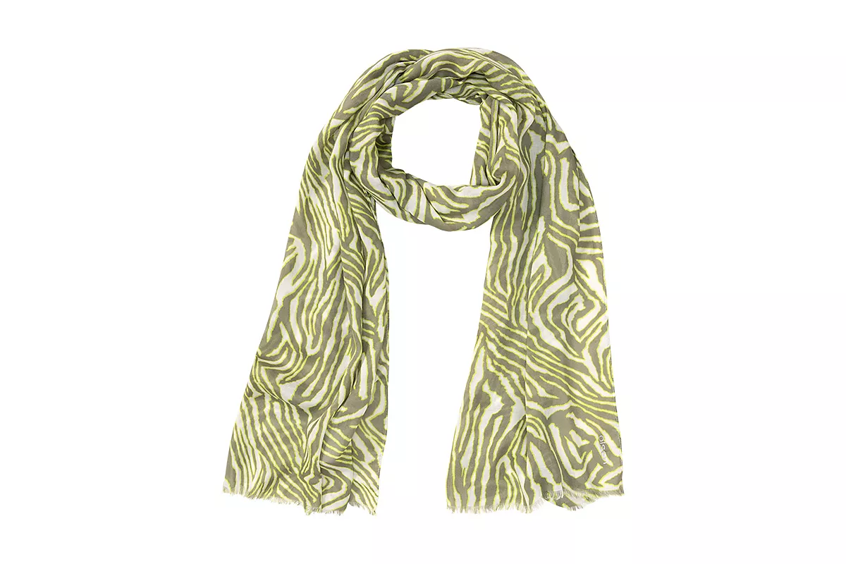Шарф с принтом Зебра по всей длине и отделкой по обтрепанным краям 5590₽