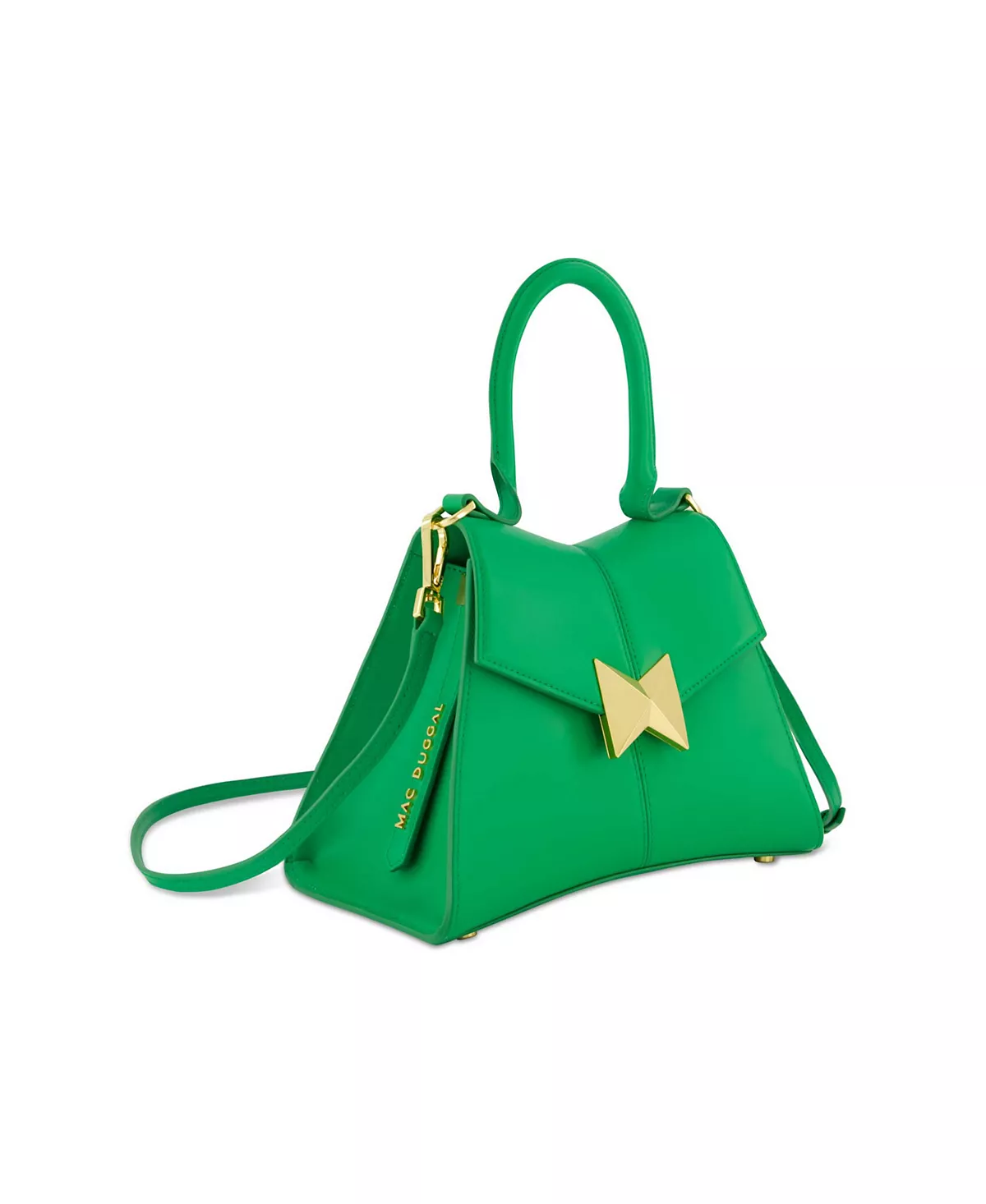 Маленькая кожаная сумочка с угловой ручкой сверху украшена золотой фурнитурой 75790₽