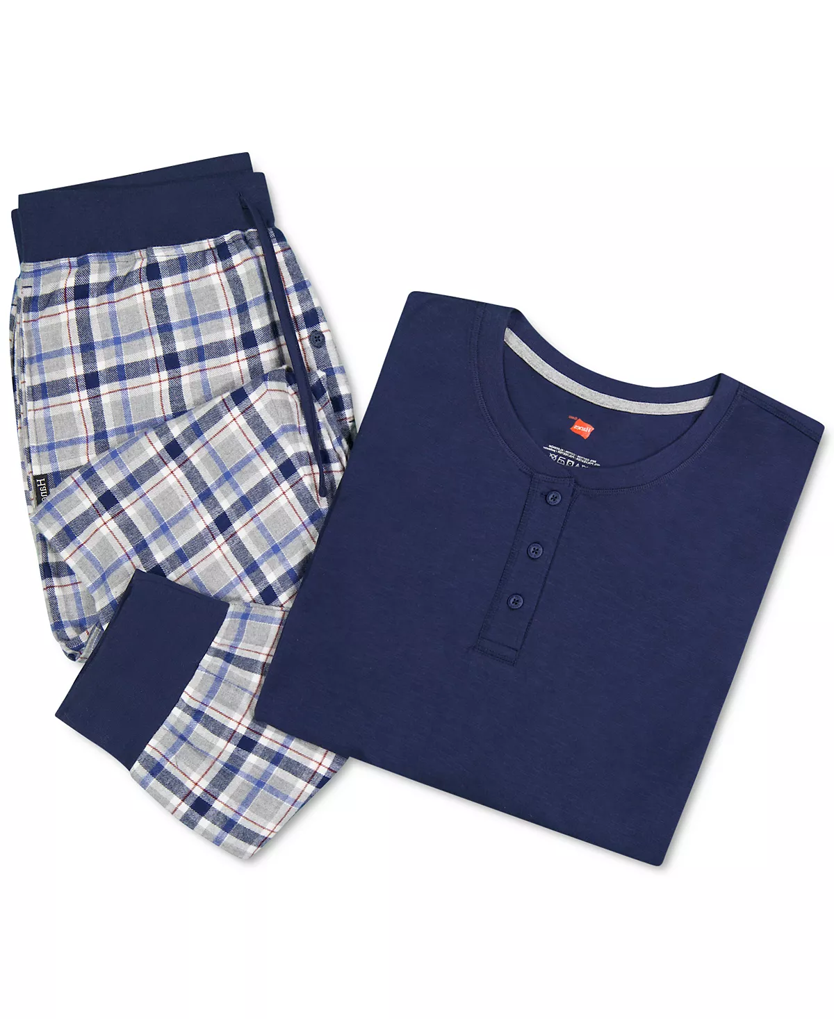 Мужской комплект из 2 предметов Спортивный топ Henley с длинными рукавами и ультрамягкие фланелевые брюки для бега трусцой 14290₽