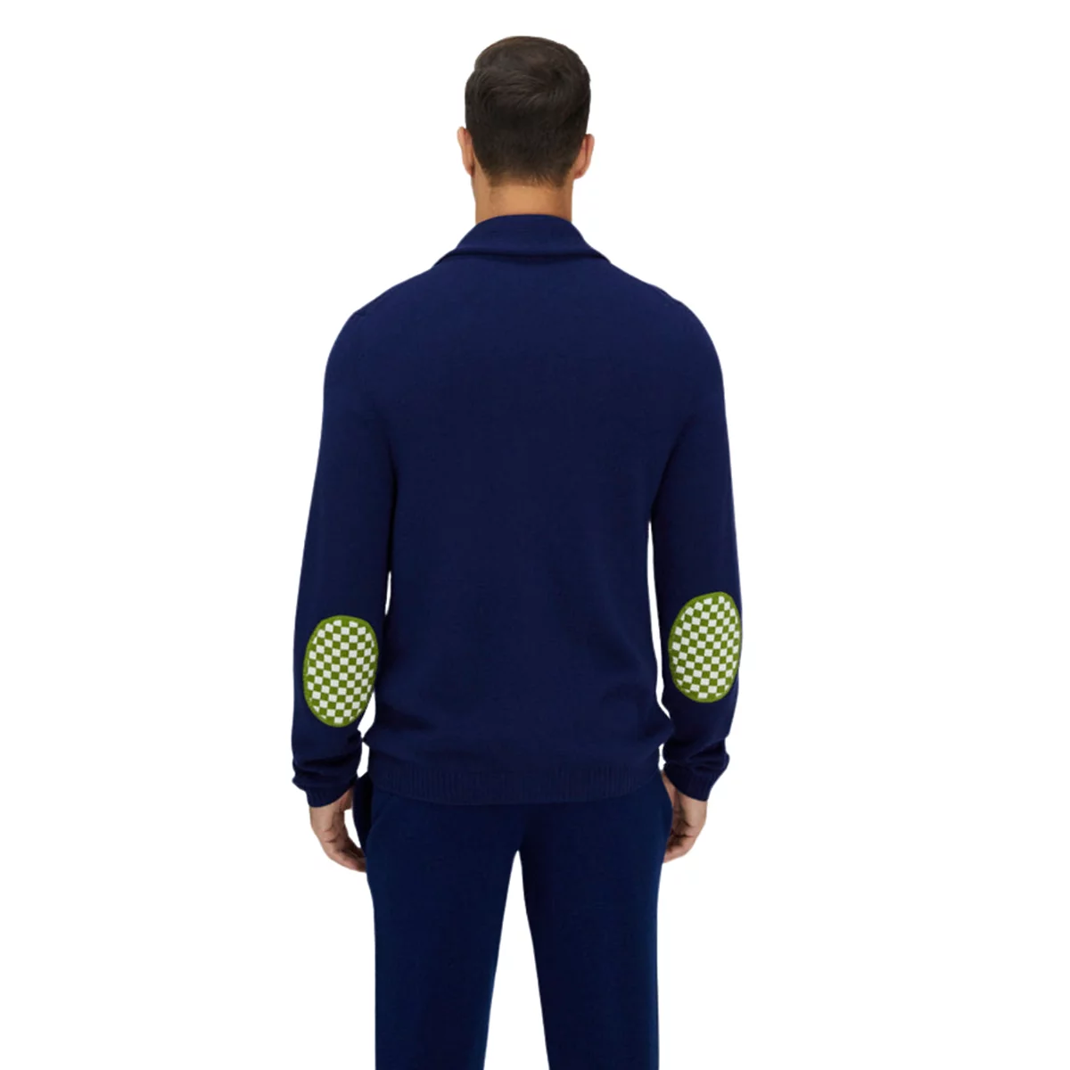 Кардиган из мериноса Bellemere темно-синего и зеленого цветов