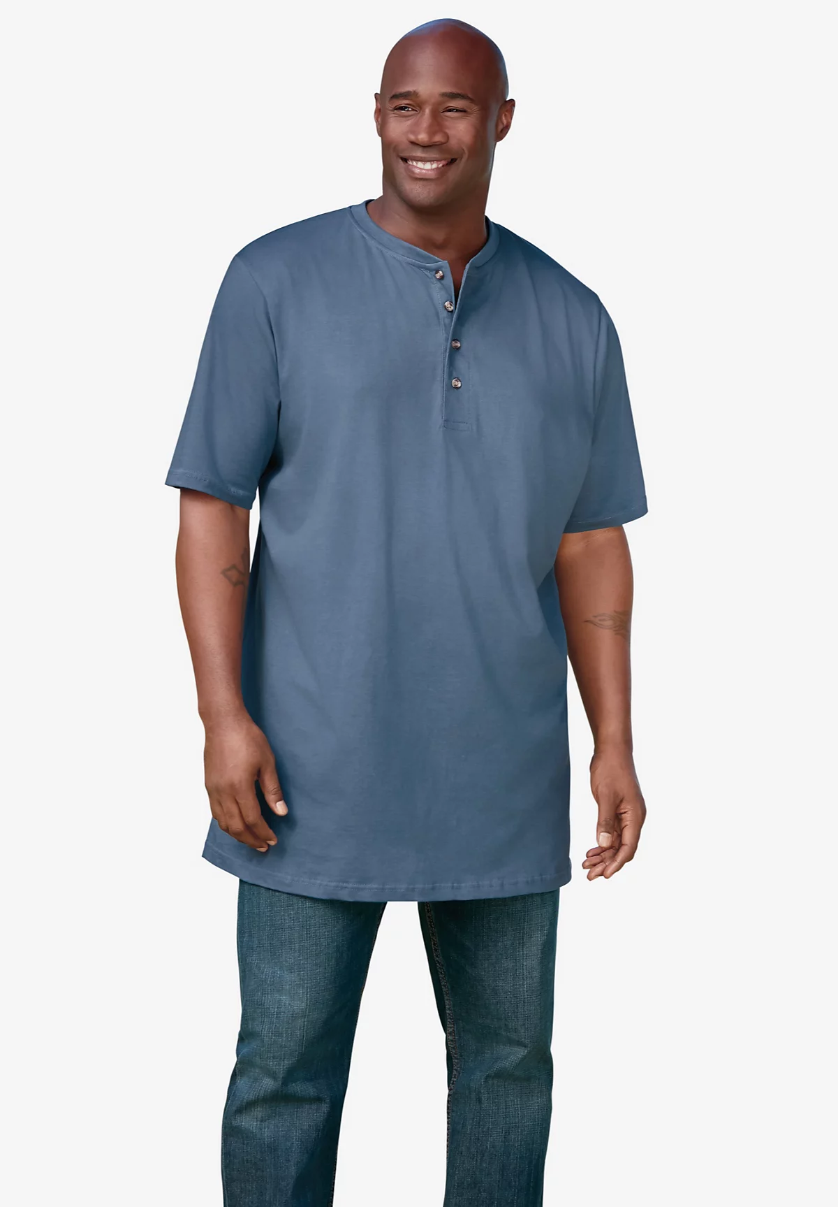 Удлиненная рубашка Henley с коротким рукавом Boulder Creek Big - Tall от KingSize Heavyweight
