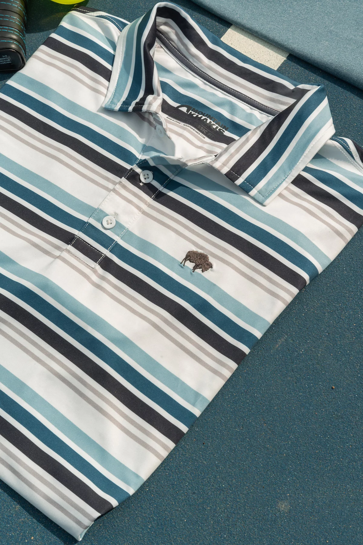 Мужское спортивное поло в полоску Roan Performance цвета горного хаки