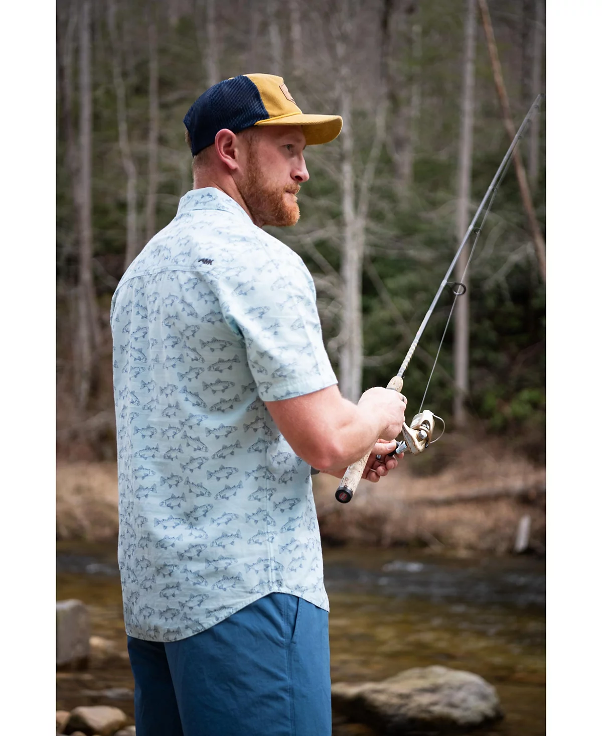 Мужская тканая рубашка Palmer цвета горного хаки с коротким рукавом