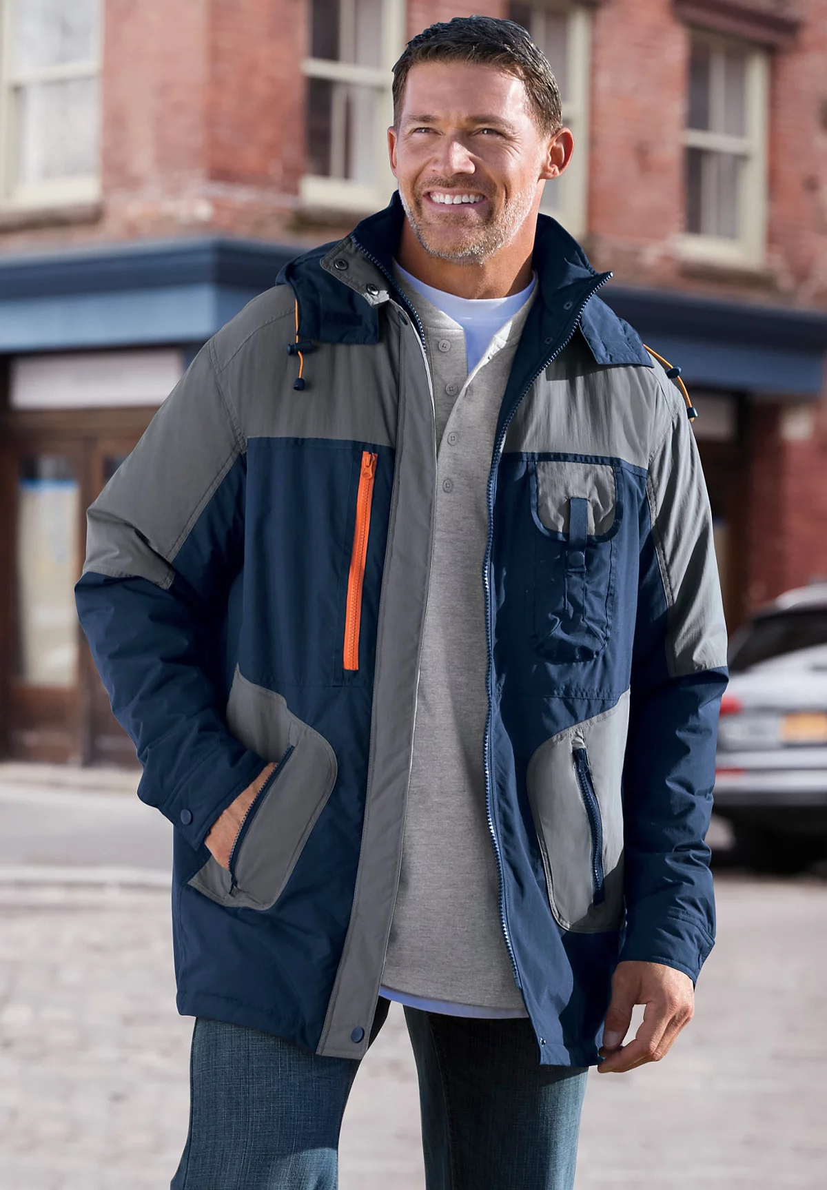 Технологичная парка KingSize Big - Tall с цветными блоками