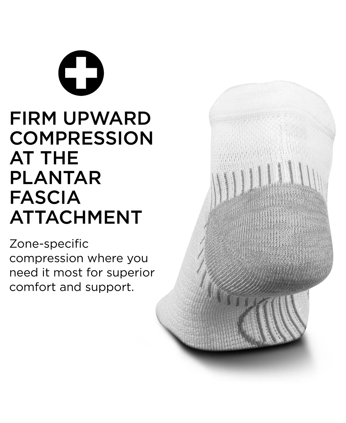 Мужской носок для облегчения подошвенного фасцита Feetures Light Cushion No Show Tab- Специальный компрессионный носок для женщин и мужчин 4790₽