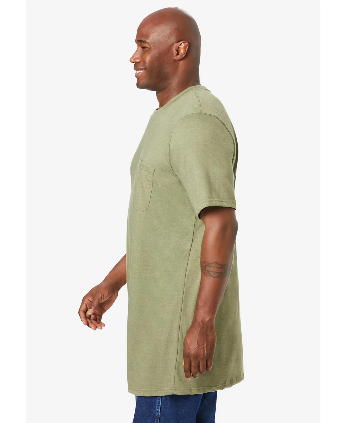 Футболка Boulder Creek Big - Tall от KingSize Heavyweight с удлиненным карманом и круглым вырезом горловины