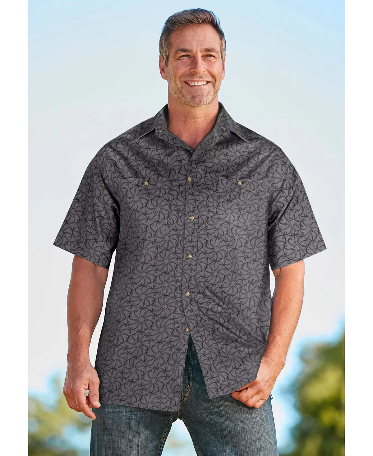 Легкая в уходе тканая спортивная рубашка KingSize для мужчин большого и высокого роста 8990₽