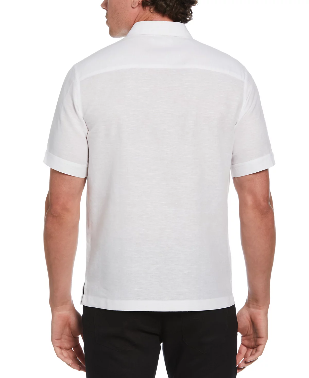 Мужская рубашка Cubavera в полоску на груди с коротким рукавом и пуговицами спереди