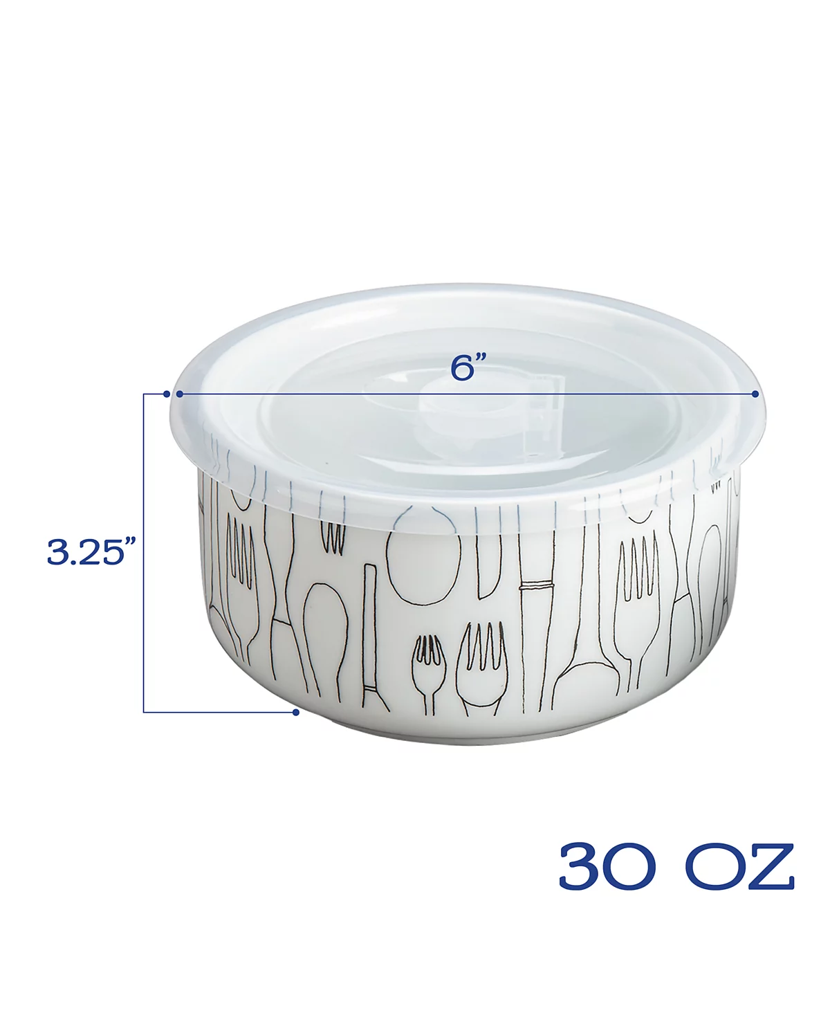 Фарфор BIA Cordon Bleu, 30 унций Баночки для хранения столовых приборов с крышками, набор из 4 штук