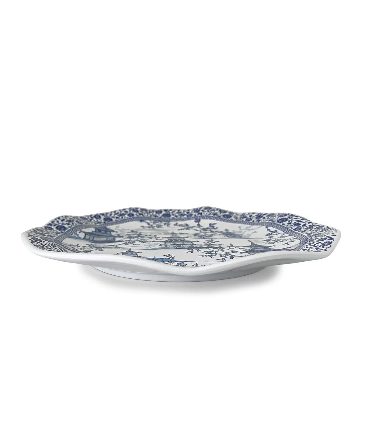 Q Квадратные обеденные тарелки в форме пагоды, набор из 4-х