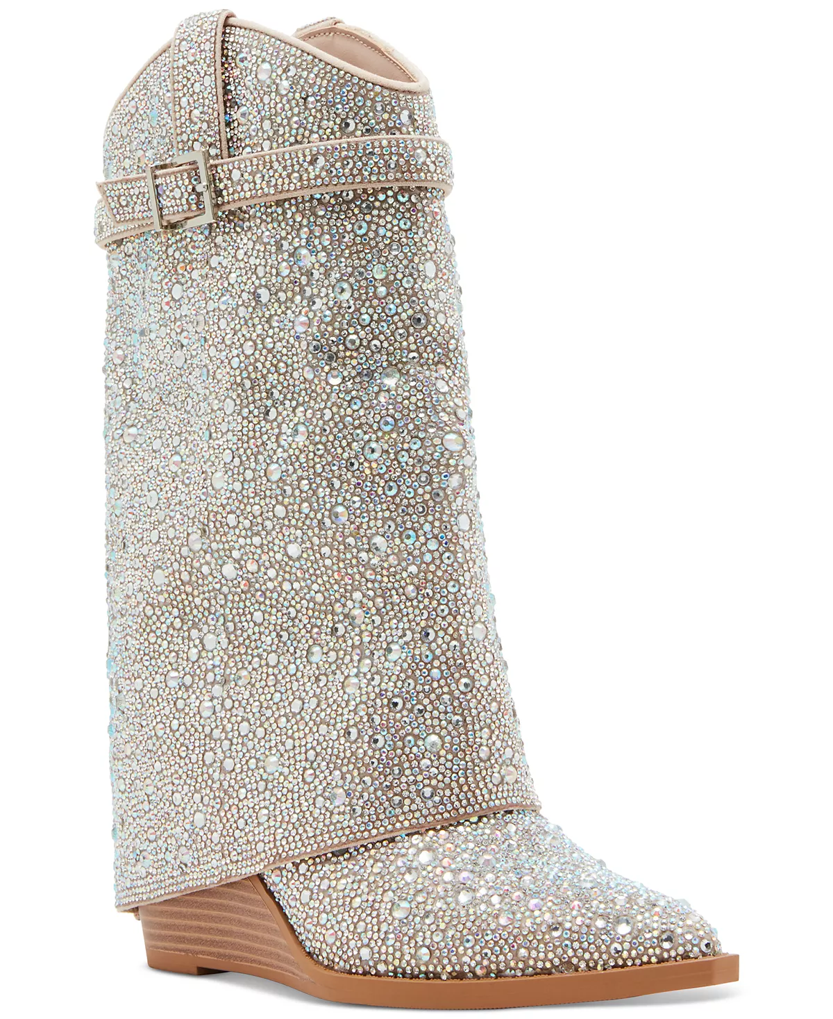 Ботильоны для западного платья на танкетке с манжетами и стразами Joe