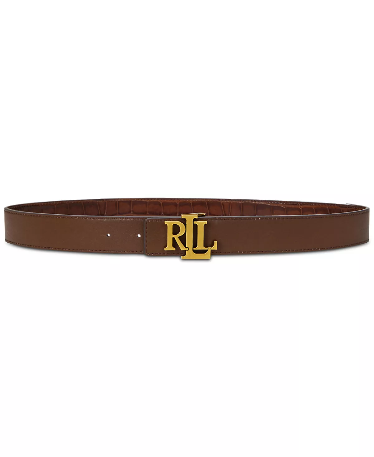 Женский реверсивный ремень из кожи с крокодиловым тиснением и логотипом 8090₽