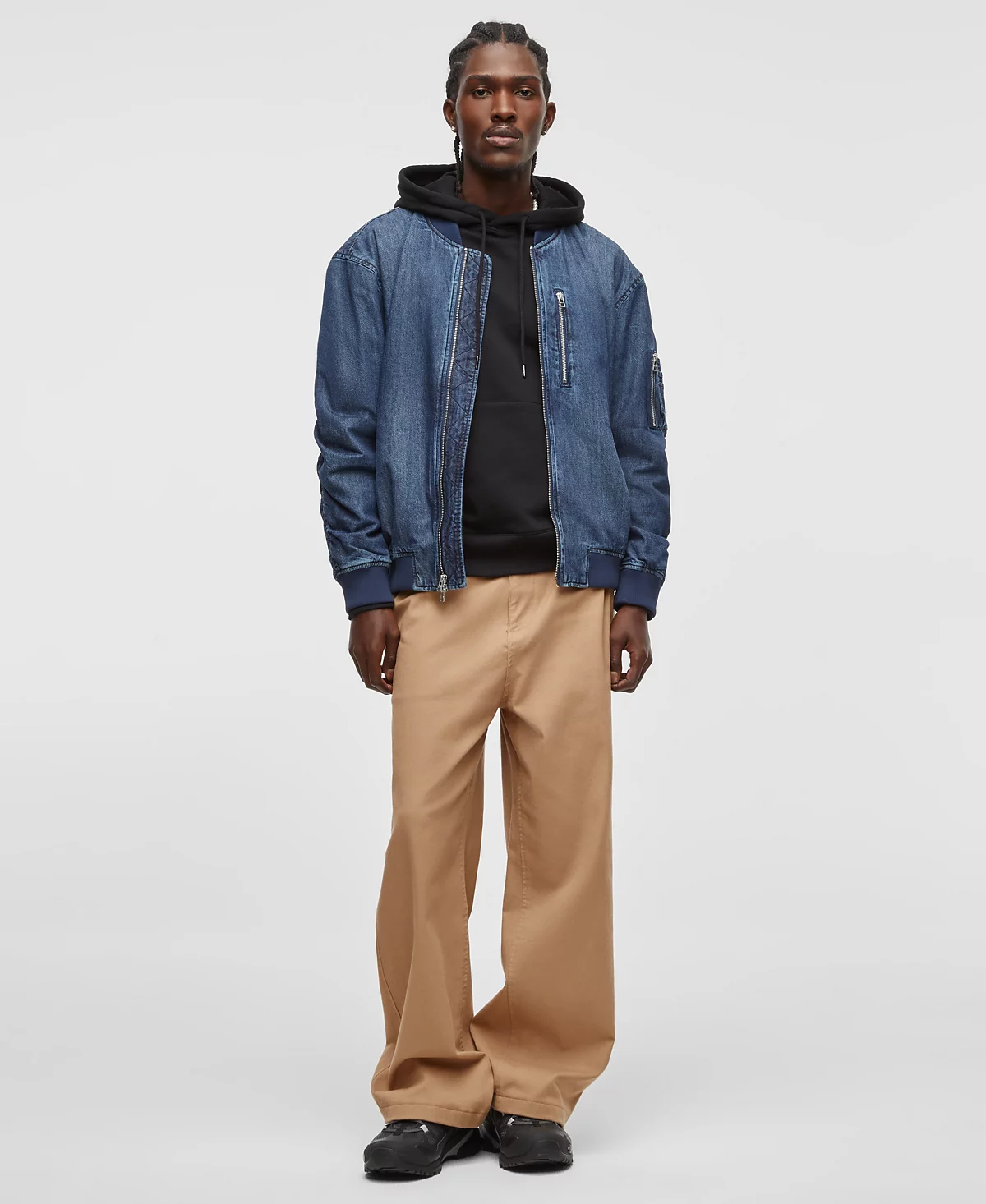 Мужская джинсовая куртка-бомбер Mode of One от Costas на молнии спереди эксклюзивно в Macys 15190₽