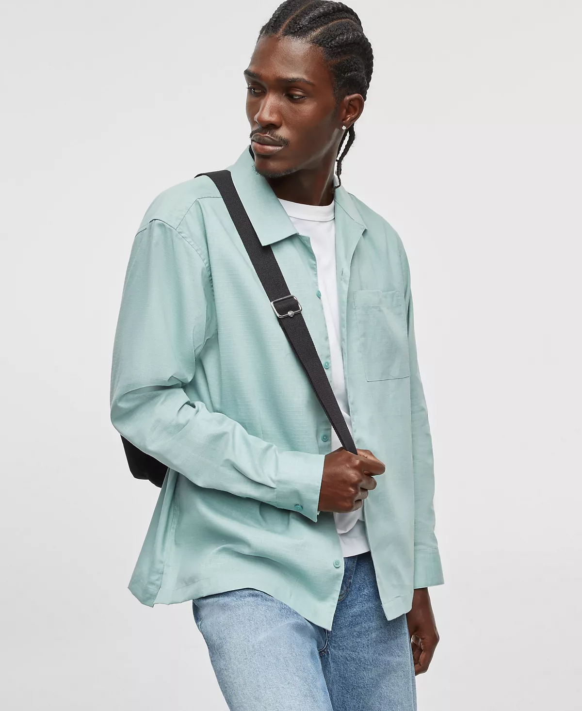 Мужская текстурированная рубашка с длинным рукавом и пуговицами спереди эксклюзивно от Macys 4490₽