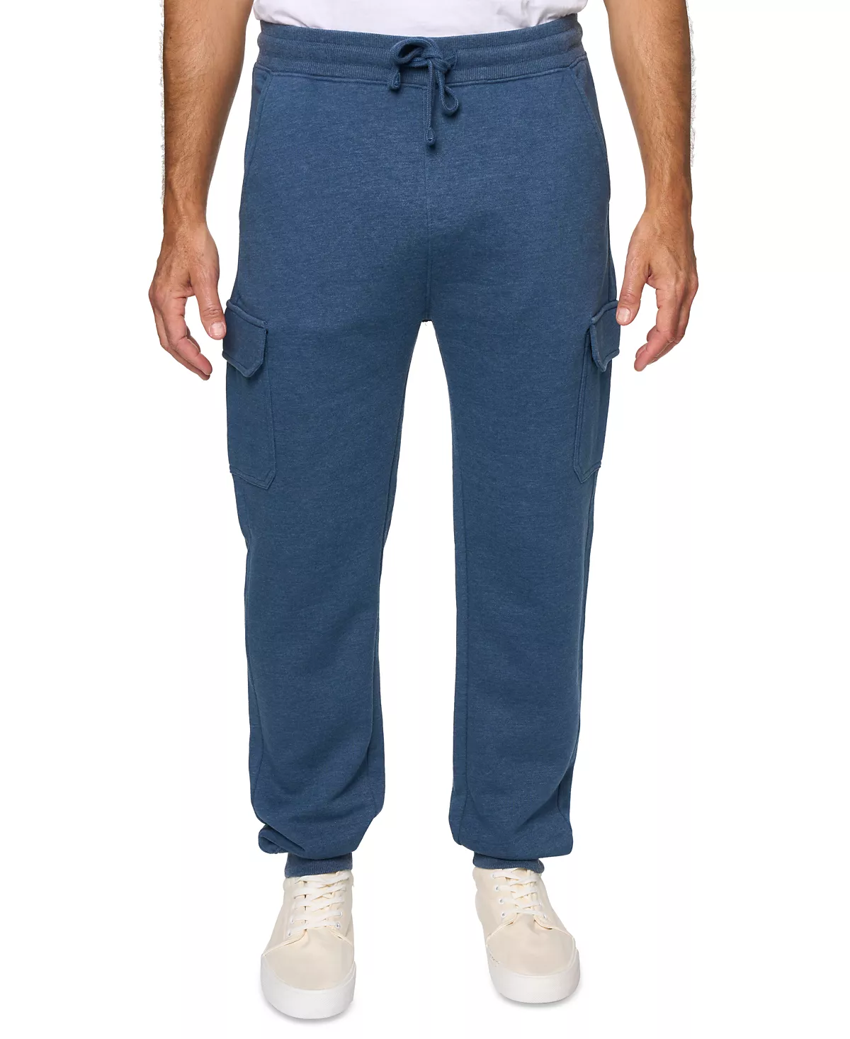 Мужские брюки-карго из флиса свободного кроя на завязках с выгоранием для бега трусцой 4490₽