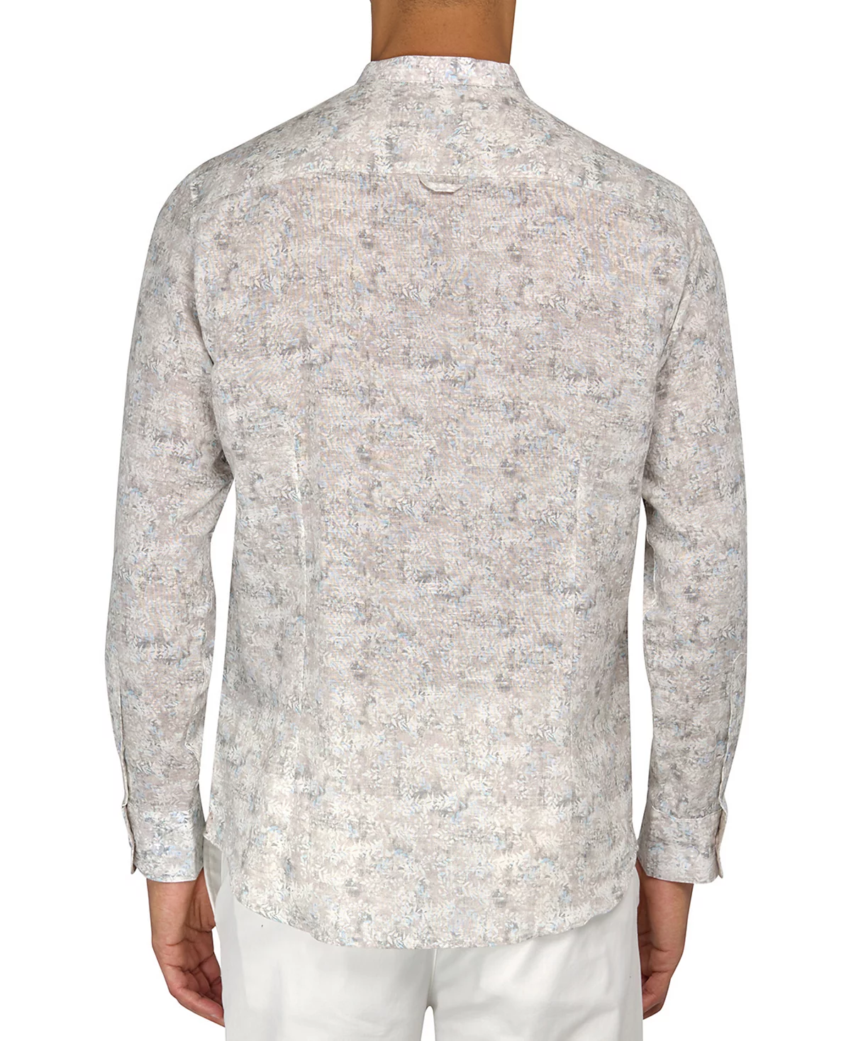 Мужская влагоотталкивающая рубашка мандаринового цвета с абстрактным принтом в виде листьев Brooklyn Brigade на пуговицах