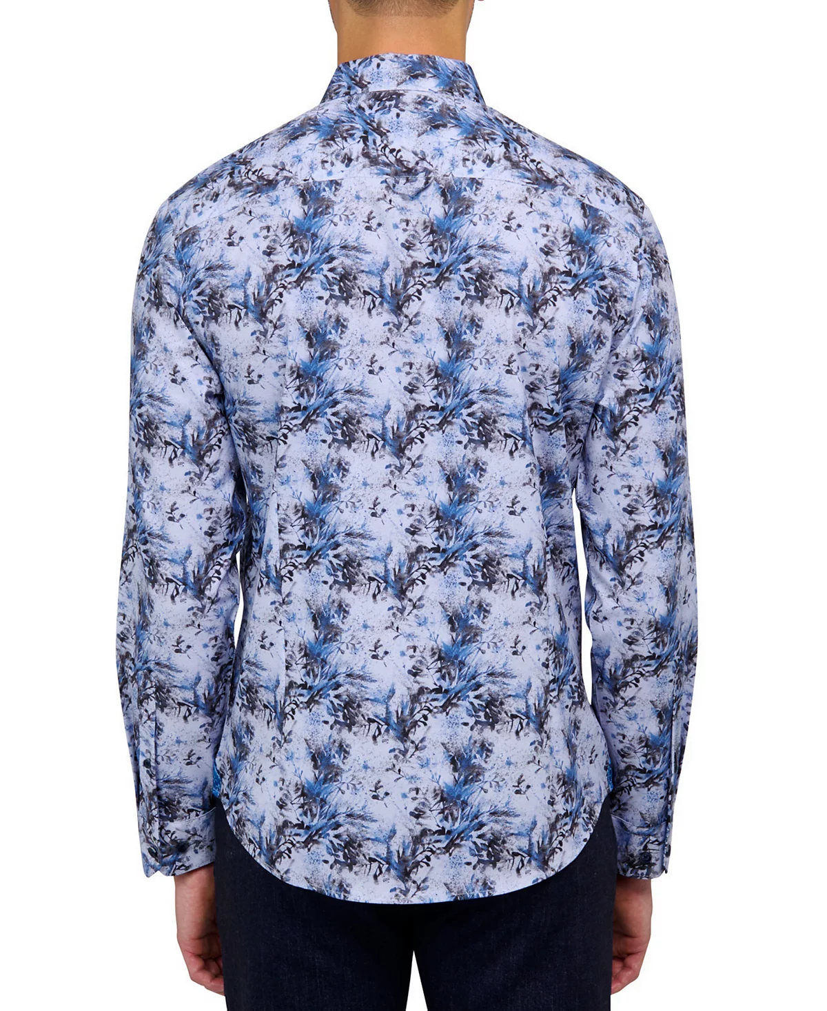Мужская рубашка на пуговицах Brooklyn Brigade из эластичной ткани, не пропускающей влагу, с абстрактным принтом в виде листьев.