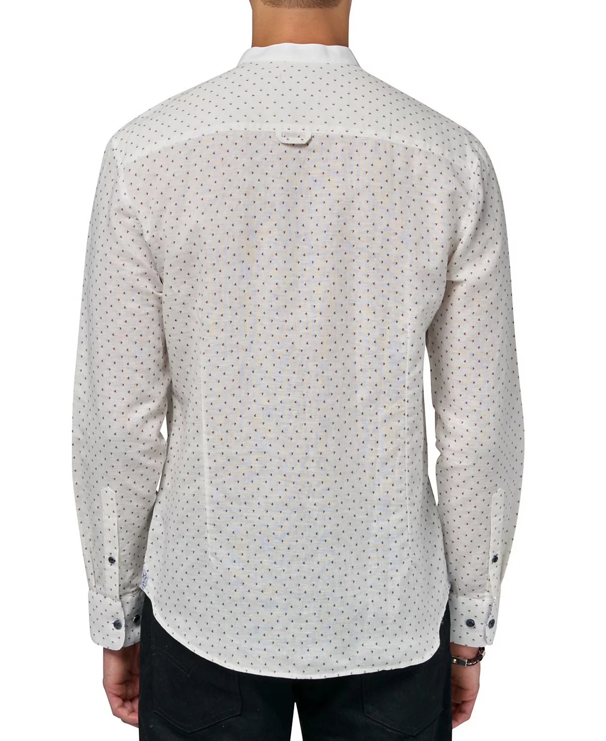 Мужская рубашка в стиле мандарин на пуговицах с геопринтом Axel, не пропускающая влагу, от Brooklyn Brigade