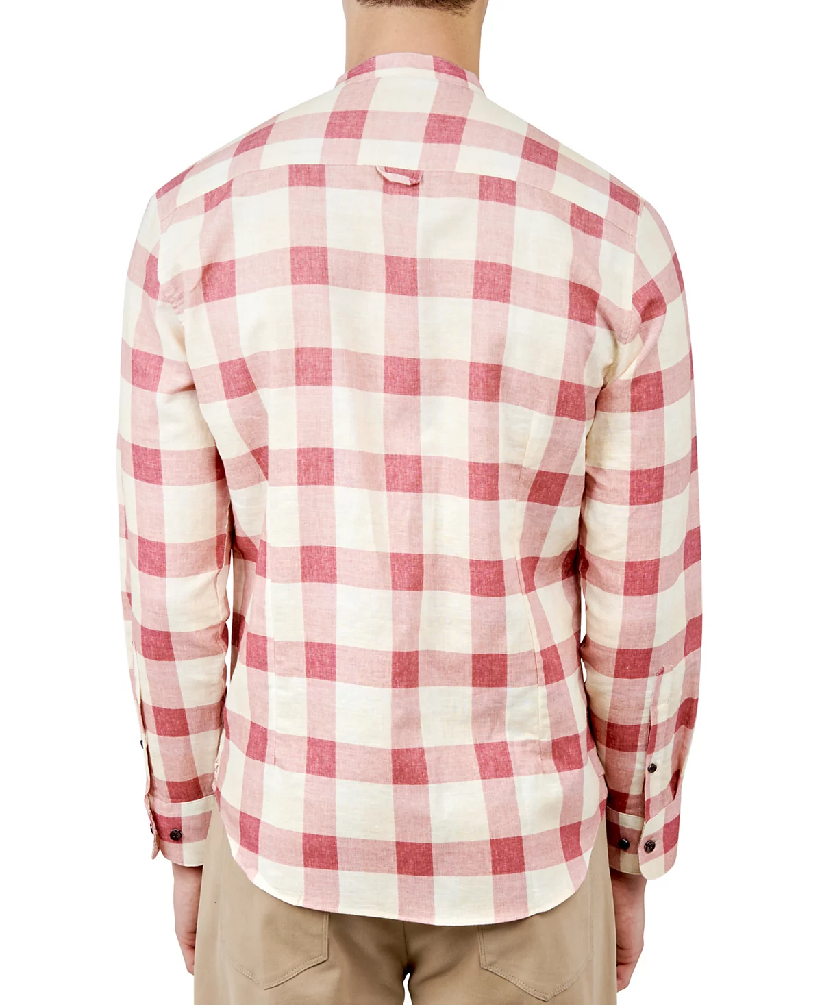 Мужская рубашка в клетку мандаринового цвета на пуговицах от Brooklyn Brigade от Nash не пропускающая влагу 18690₽